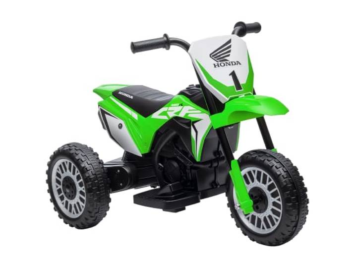 HOMCOM Elektro Kindermotorrad mit Hupe für Kinder von 1,5-3 Jahren Grün Elektrisch, Elektromotorrad, Startup-Musik, Kinder Elektro Motorrad
