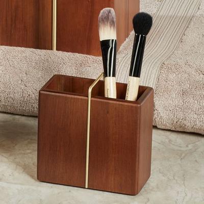 Kassatex Inc Sutton Brush Holder Acacia , Acacia