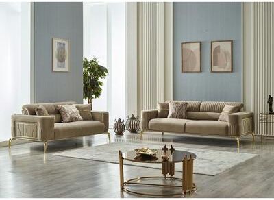 Furnia Arely 2-Pieces One Sofa One Loveseat Living Room Set