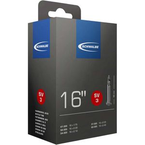 Schwalbe Fahrradschlauch 10463763 SV3, 16 Zoll, 40mm SV-Ventil, Kinderräder, Reifenbreite 47-62mm