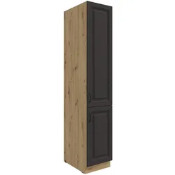 Küchen Vorratshochschrank 40 cm Stilo Grau Küchenzeile Küchenblock Landhaus