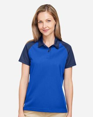 Team 365 TT21CW Women's Command Snag-Protection Colorblock Polo Shirt in Sport Royal/Sport Dark Navy Blue size 3XL   Polyester