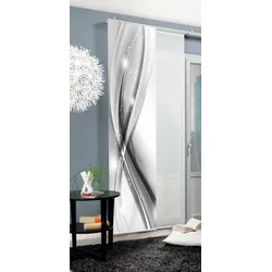 Schiebegardine HOME WOHNIDEEN "GLIWE" Gr. 1, grau, B:60cm H:245cm, Polyester, Gardinen, Schiebevorhang bedruckt