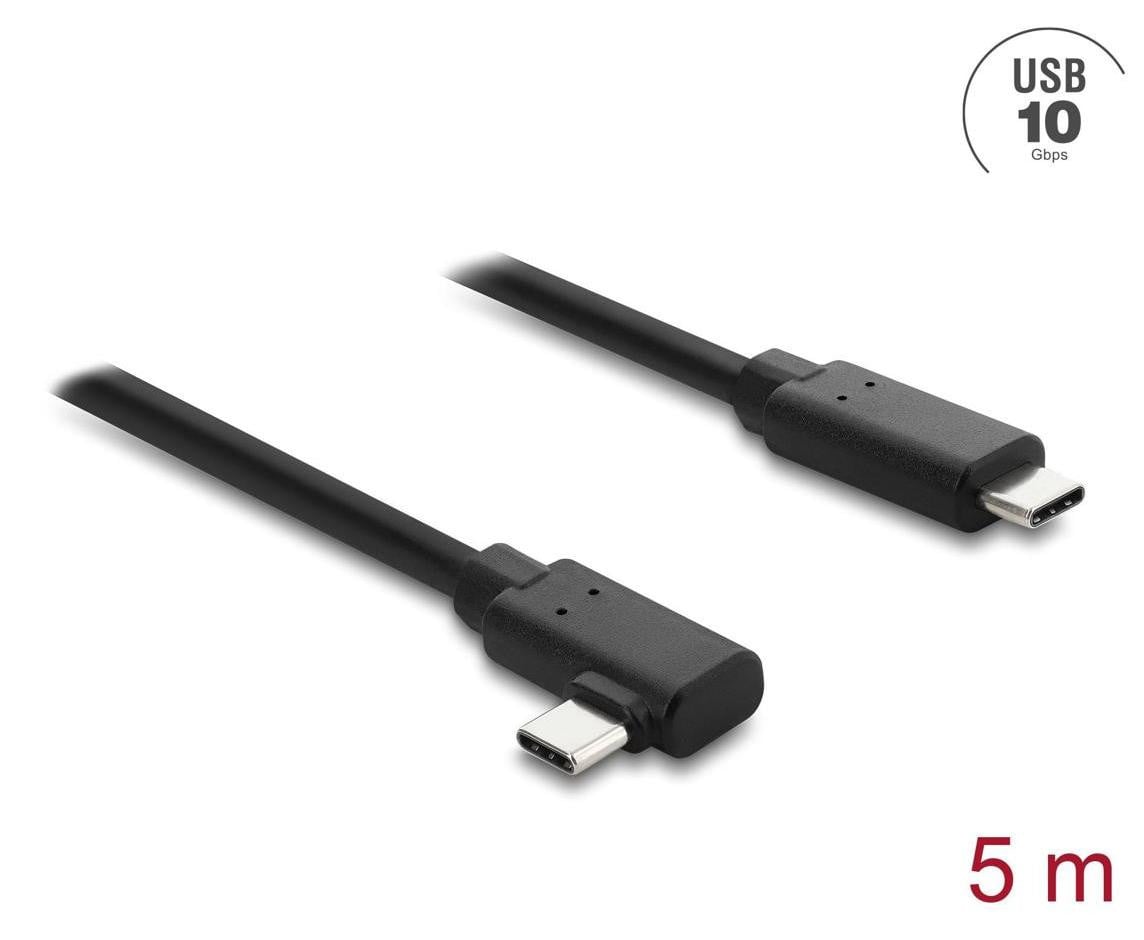 Delock Actieve optische USB-kabel, USB Type-C naar Type-C, 10 Gbps, haaks, 5 meter