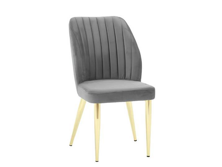 Xlmoebel Esszimmerstuhl Grauer Designstuhl mit eleganter Polsterung und modernem Stil, Hergestellt in Europa