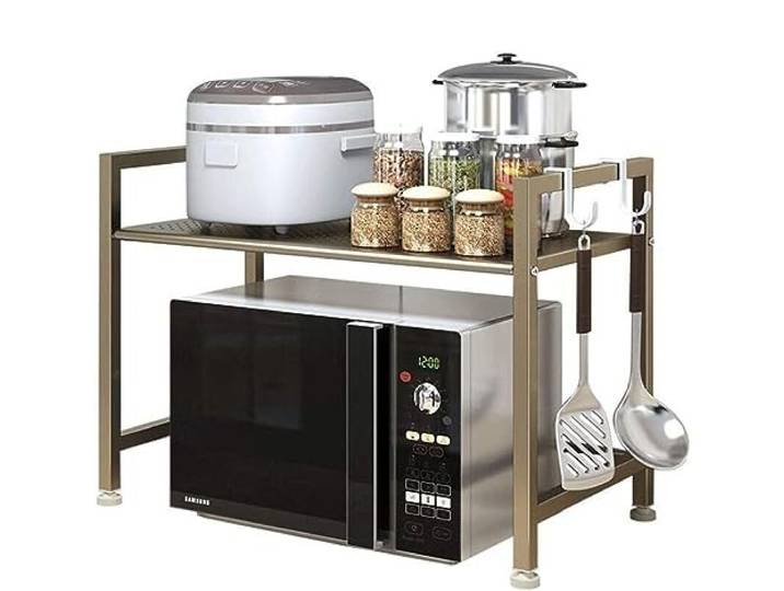 CVdrtyED Mikrowellenregal Küche Organizer Rack Lagerung Regal Mikrowelle Gewürz Küchenregal Stehend