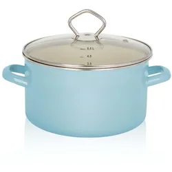 Karl Krüger Karl Krüger - Emaillierter Fleischtopf Sylt mit Glasdeckel, 24 cm