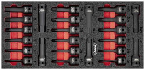 Vigor Schlagschrauber-Steckschlüsseleinsatz-Set 1/2 (12.5 mm) 24teilig V5603