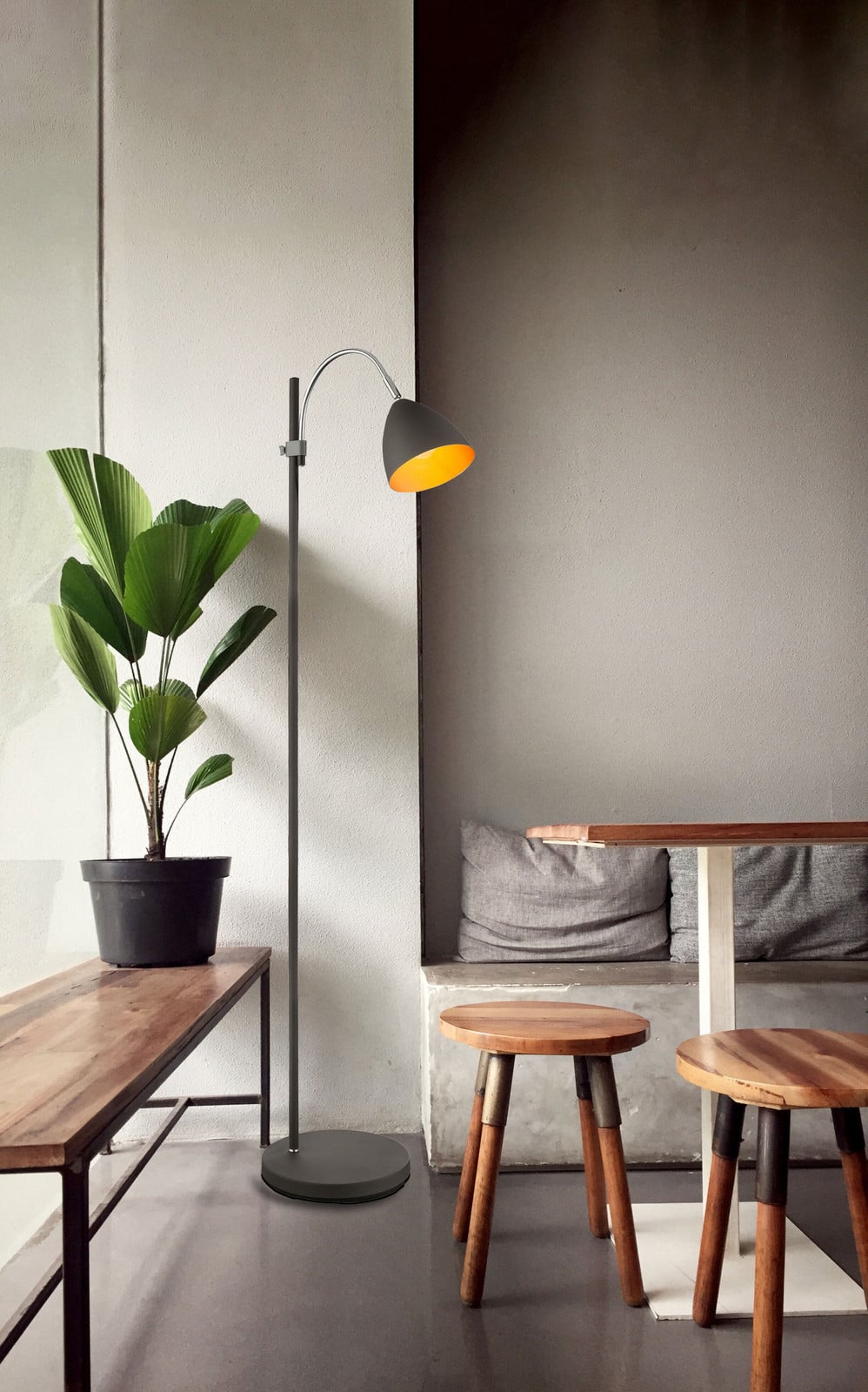 Globo Lighting Archibald design vloerlamp antraciet