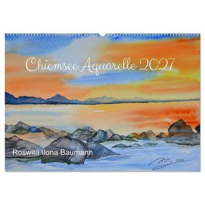 Chiemsee Aquarelle (Wandkalender 2027 DIN A2 quer), CALVENDO Monatskalender