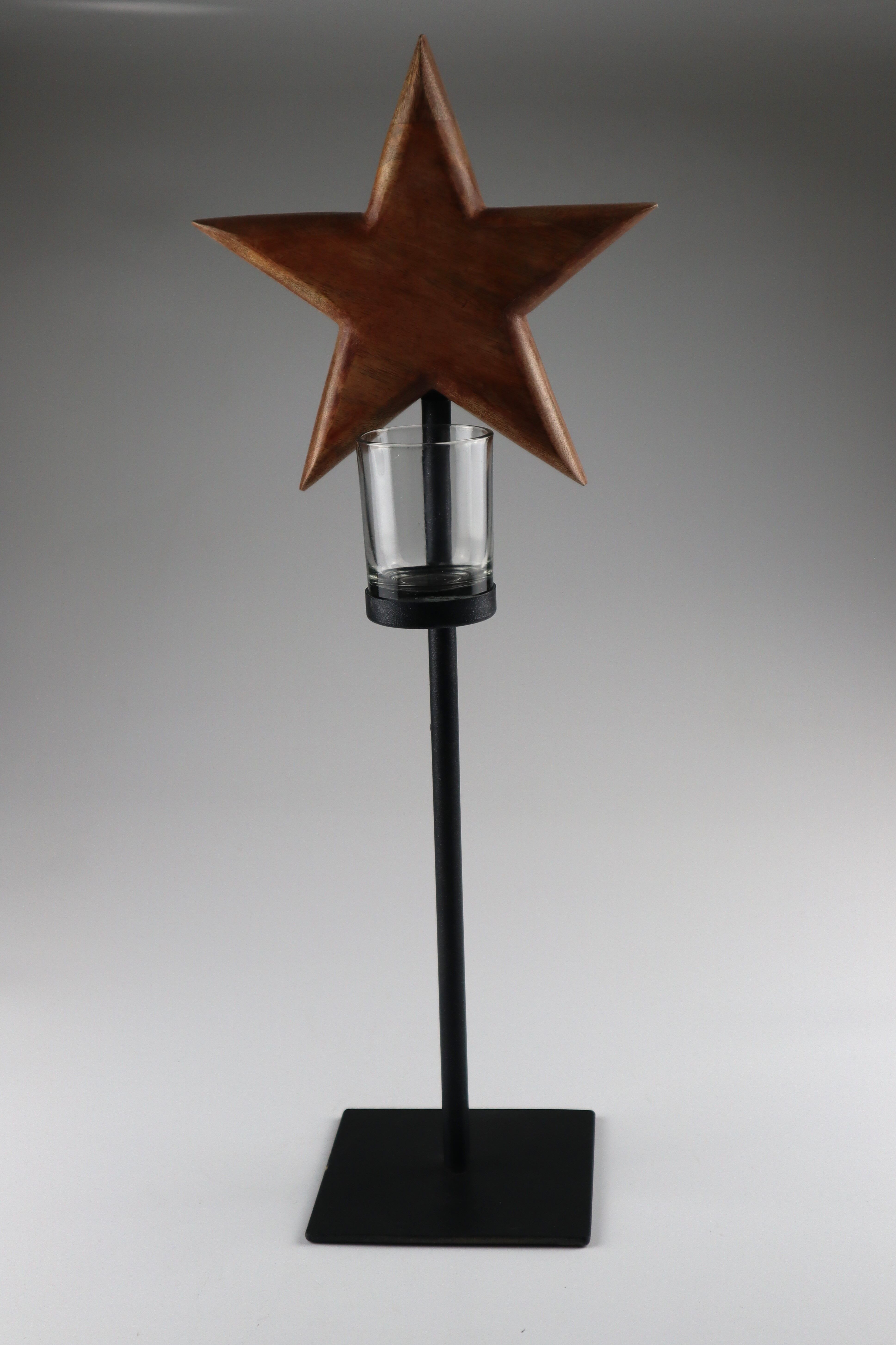 Kerzenhalter AM DESIGN "aus Holz", braun (natur), B:12cm H:54cm, Metall, Kerzenhalter, Kerzenhalter, BxH: 12x54 cm natur B/H/T: 12cm x 54cm
