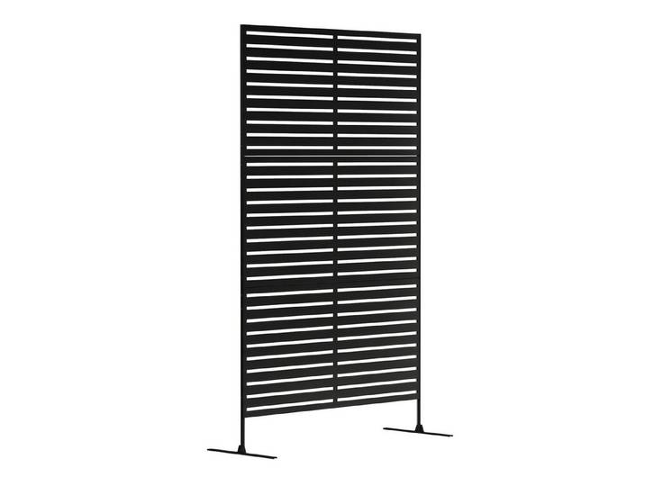 FELIXLEO Paravent Outdoor Raumtrenner aus Metall Lamellendesign Garten Schwarz (1 St)