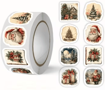 Uplift Curations 250pcs Christmas Stickers Vintage Self Adhesive Festive Craft Supplies For Scrapbooking, Gift Wrapping And Tree Decorati 250pcs Christmas Stickers Vintage Self Adhesive Festive Craft Supplies For Scrapbooking, Gift Wrapping And Tree Decor