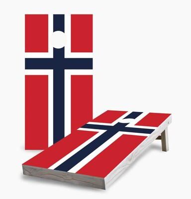 Skip's Garage Norwegian Flag Regulation 2x4 Cornhole Game Set
