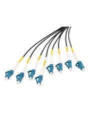 DIGITUS Vorkonfektionierte Glasfaser Universal Breakout Kabel Singlemode OS2 8 Fasern LC/UPC Schwarz (DK-2A338UE50BK-BBB)
