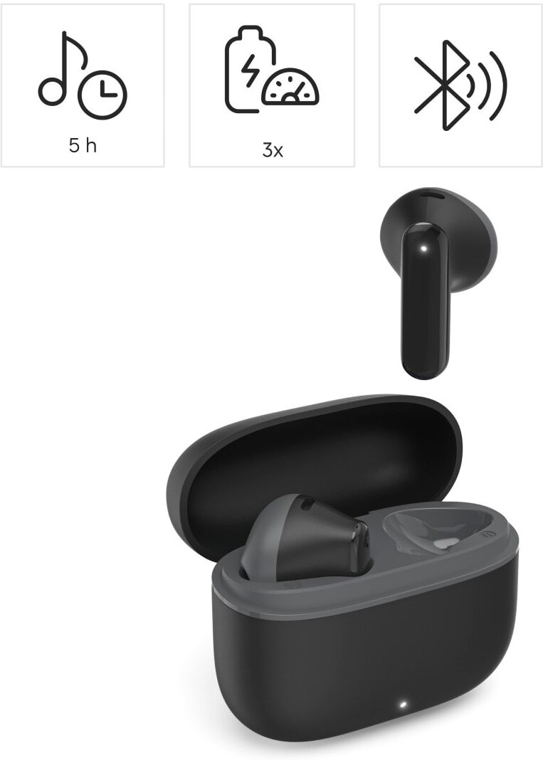 Hama In-Ear-Kopfhörer "Bluetooth Kopfhörer mit Mikrofon (True Wireless Headset, TWS Earbuds)", schwarz, Kopfhörer, In-Ear-Kopfhörer