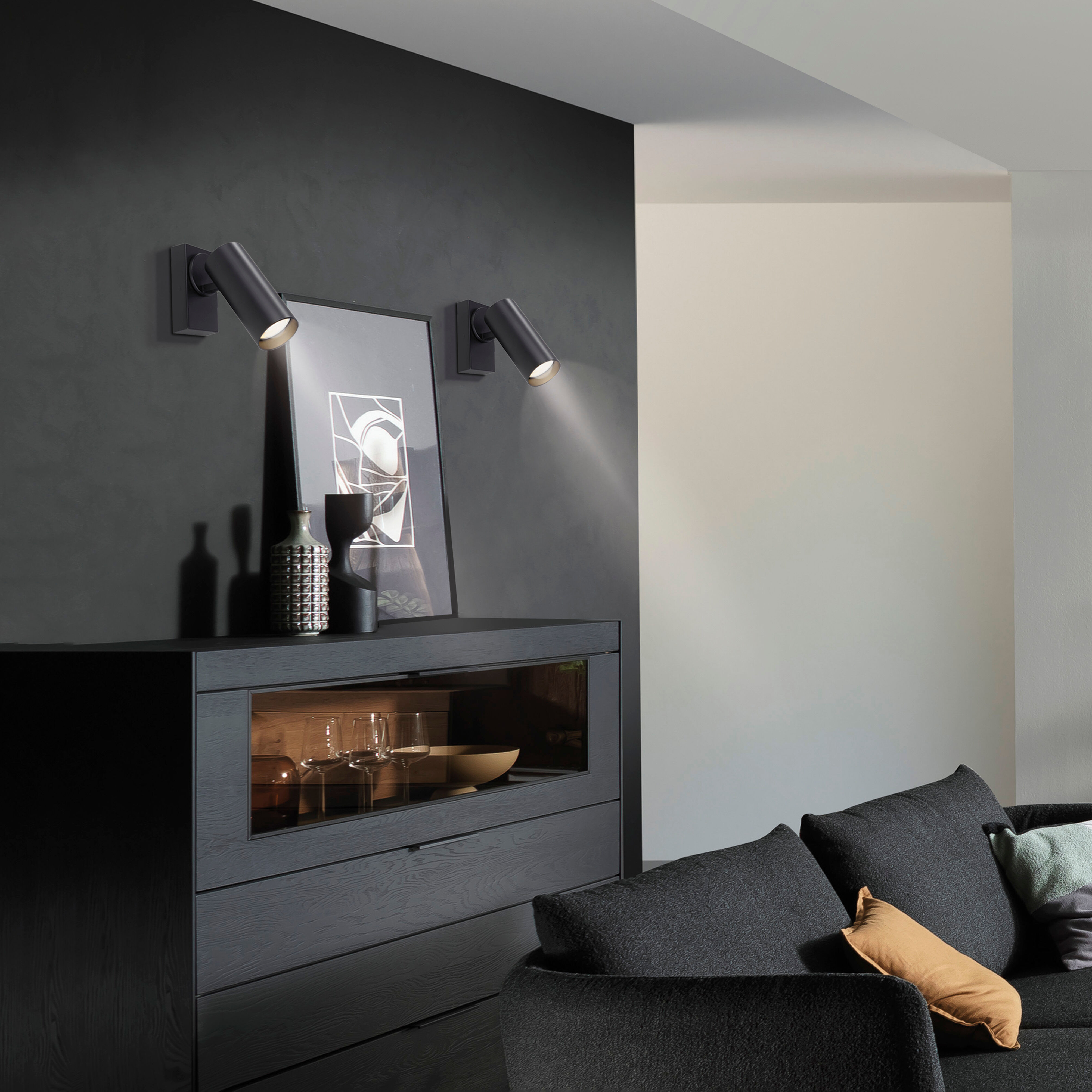 LED Deckenleuchte "RIK", schwarz, 1, H: 10,5cm, 1 Stk., SCHÖNER WOHNEN-KOLLEKTION, Leuchten, SCHÖNER WOHNEN Kollektion, dreh- und schwenkbar, LED Deckenleuchte