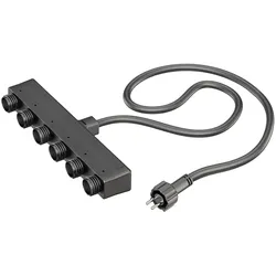 ledscom.de 6-fach Verteiler für Stecksystem NEMO (IP44), 1 m, schwarz