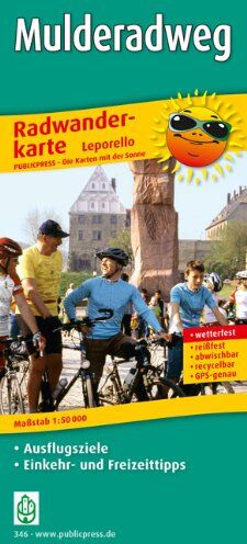 Publicpress - Radwanderkarte Mulderadweg: Mit Ausflugszielen, Einkehr- & Freizeittipps, wetterfest, reißfest, abwischbar, GPS-genau. 1:50000: Freiberg / Zwickau - ... Entfernungen, Höhenprofile, GPS-genau - Preis vom 09.10.2026 07:28:09 h