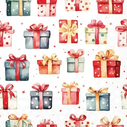 Ambiente 20 Servietten Papier 33x33cm 3-lagig - hochwertige Einweg Papierservietten mit Geschenkbox Schleifen Motiv Partyservietten Weihnachtsservietten