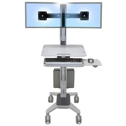 Ergotron Neo-Flex Dual WideView WorkSpace Computerwagen für zwei Monitore bis 55,88 cm 22 Zoll grau