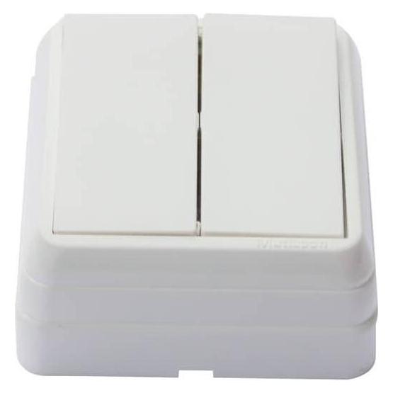 Mutlusan Bron Doppelschalter Aufputz Weiss (31529226)