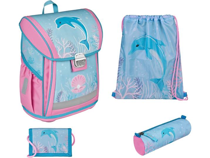 Schulranzen UNDERCOVER Curve , Kinder, Gr. B/H/T: 31cm x 41cm x 18cm, delphin, Polyester, Rucksäcke Schulranzen