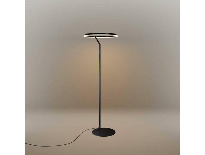 s.luce Led-Stehlampe Ring Schwarz Ø 60cm, Metall, Rechteckig, LED integrated, 60x172.5x60 cm, Lampen & Leuchten, Innenbeleuchtung, Stehlampen