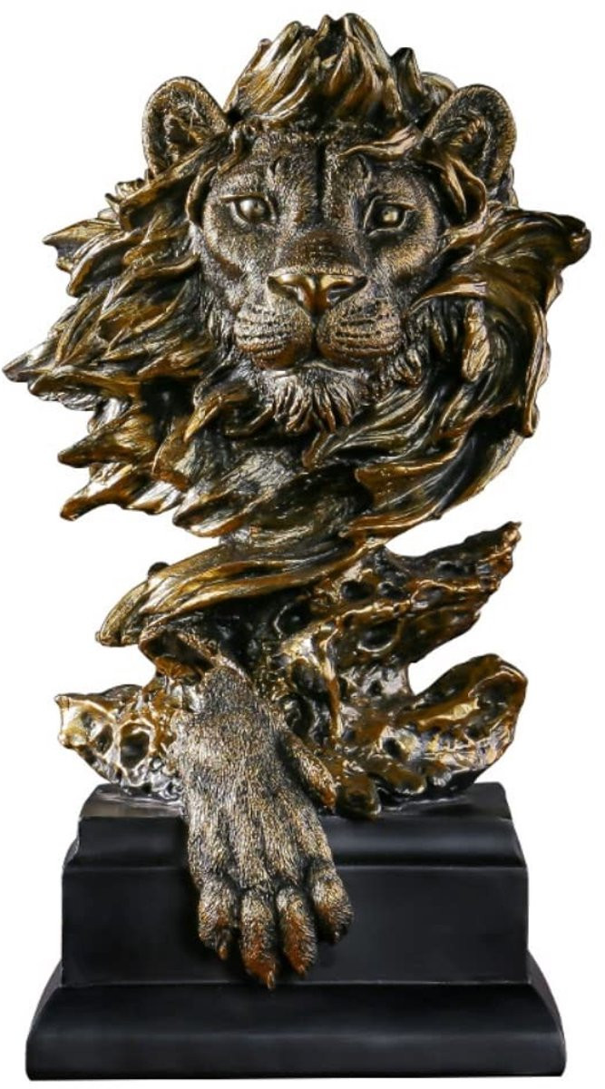 SolidKeus Houten Leeuwenkop Beeldje voor Decoratie