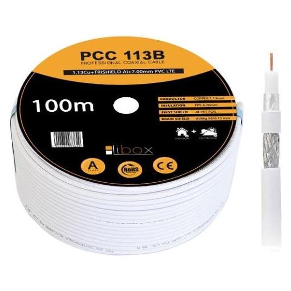 Libox Kabel SAT Koaxial PCC113B CPR - 100m NEU (95 dB, SAT Kabel) (PCC113NEW-100)