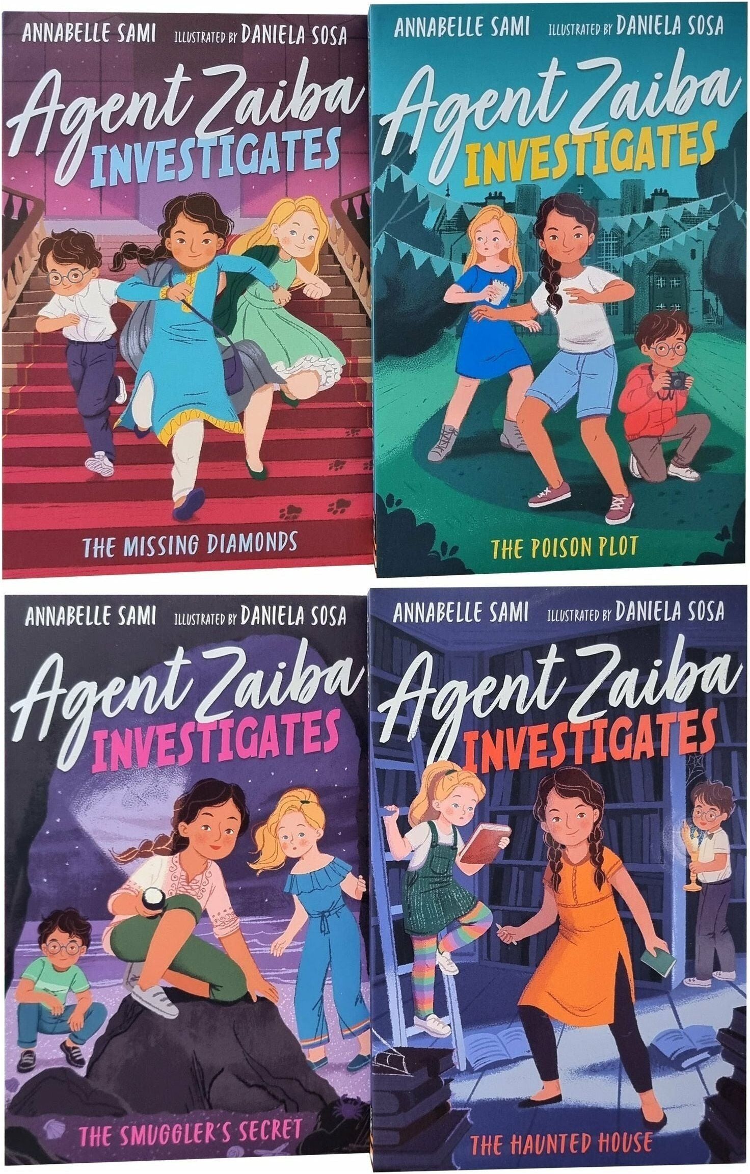 Little Tiger Press Agent Zaiba Investigates Series 4 Books Collection Set (The Missing Diamonds, The Poison Plot, The Haunted House & The Smuggler's Secret)