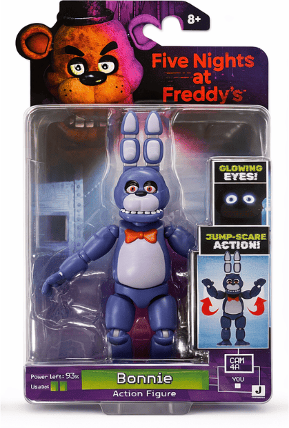 Five Nights at Freddy's 5-Inch Core Figure - Toy Bonnie - 5-Inch Scale - Glow-in-the-Dark Eyes - Action Figure