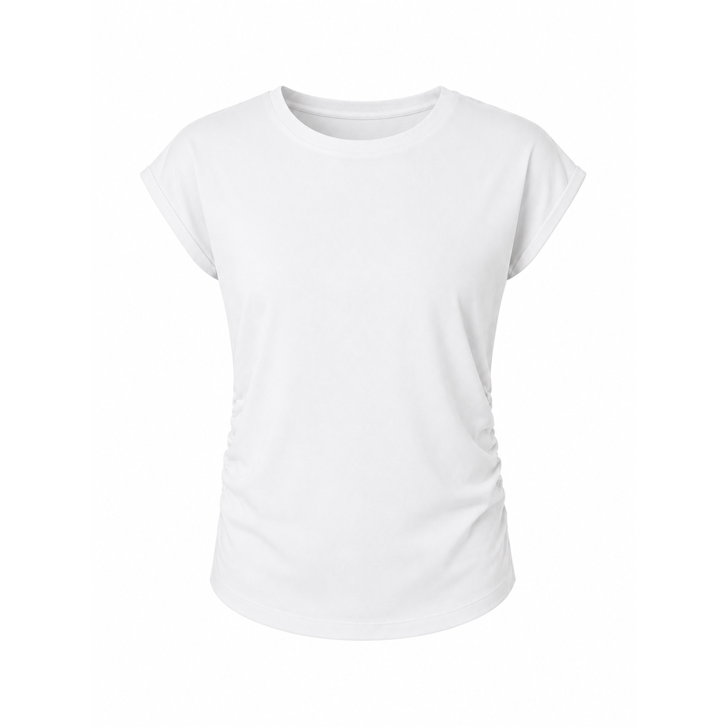 Mandala Side Ruffled Damen T-Shirts weiss Größe M Yoga | Lifestyle Hautfreundlich