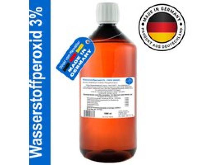 Waterstofperoxide 3% VOEDSELGRAAD I 1 liter tot 10 liter I MHD 12 maanden I gestabiliseerd I Herrlan I Made in Germany