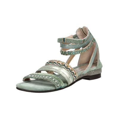 Schaftsandalette LAZAMANI "Lazamani Sandalen Leder", Damen, Gr. 38, sage, Leder, Schuhe