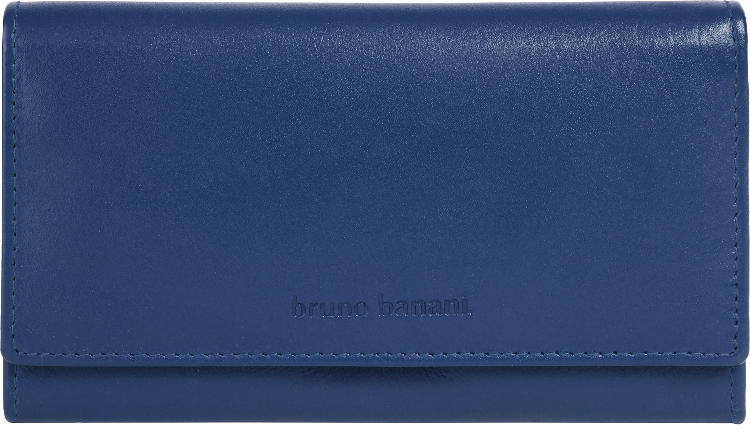 Geldbörse BRUNO BANANI "BRUNO BANANI Damen echt Leder", Damen, blau, Leder, leicht glänzend, unifarben, Kleinlederwaren Geldbörse, echt Leder