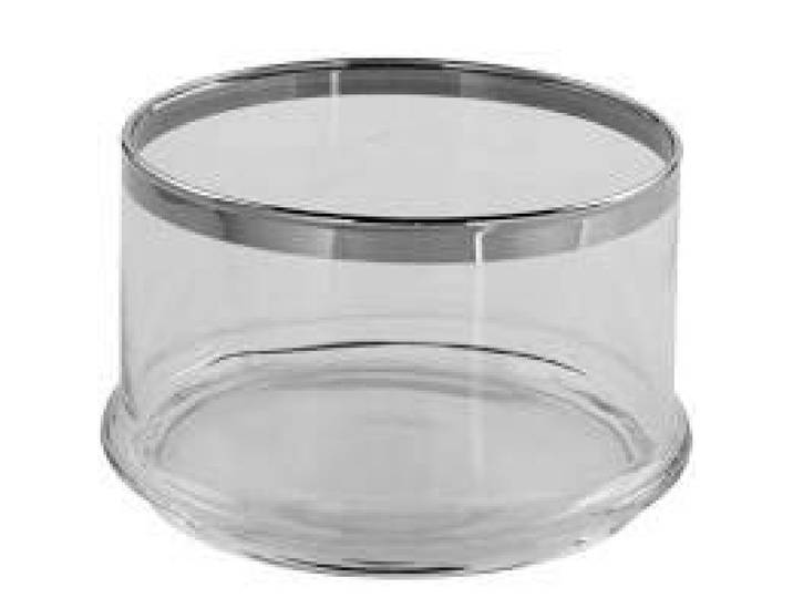 Fink - Schale, Glasschale - Platinum - Glas - Metallrand - (DxH) 19,5 x 12 cm