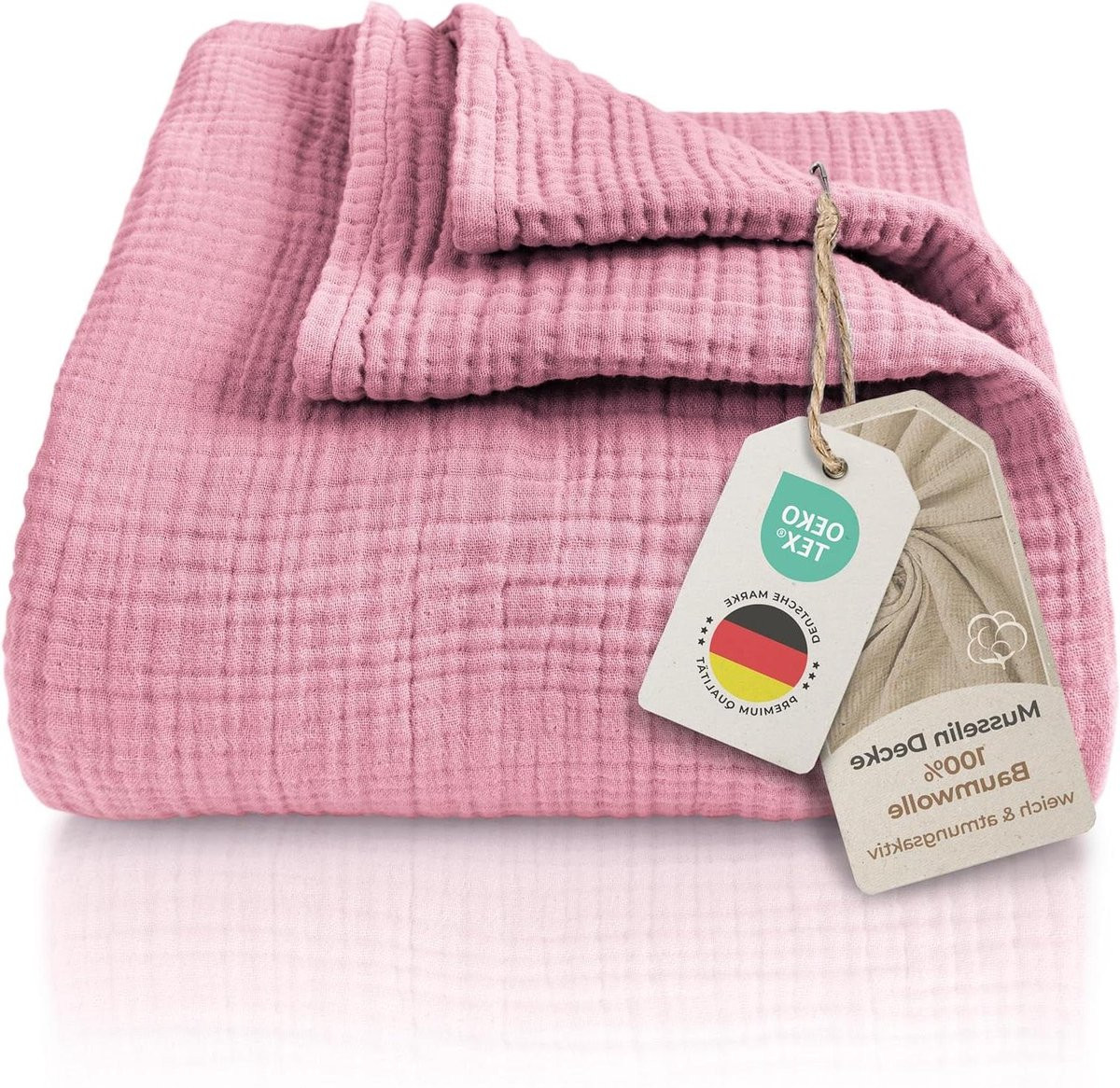 Mousseline sprei Oudroze - Vierlaags katoenen deken - 220 x 240 cm