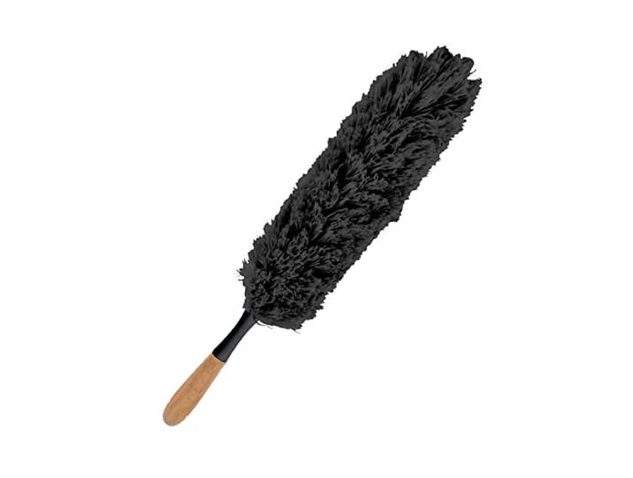 Plumeau van microvezel, bamboe handvat, 56 cm, antraciet