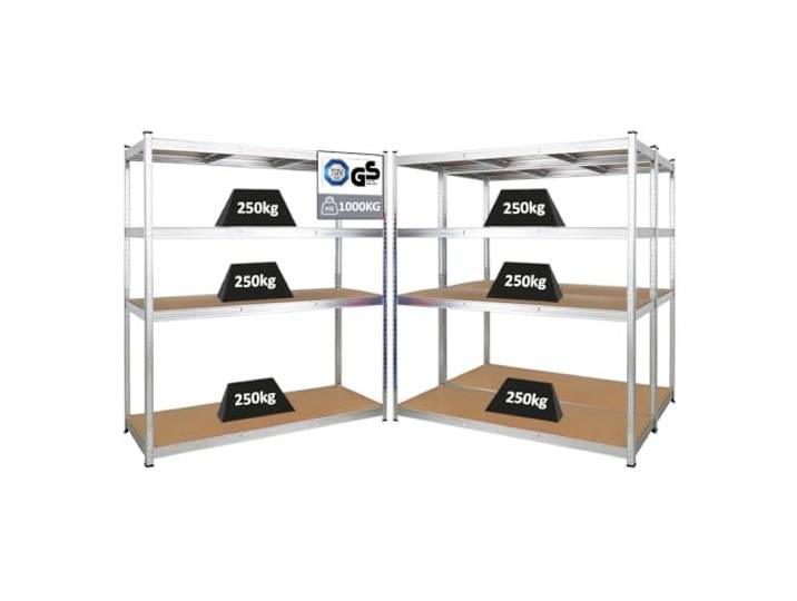 PROREGAL Mega Deal 3X Schwerlastregal Taurus XL mit TÜV/GS Zertifizierung 180x160x60cm mit Fachlast 250kg Verzinkt Kellerregal, Steckregal, Garagenregal, Lagerregal