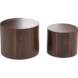 COUCHTISCH 2er-Set Dunkelbraun