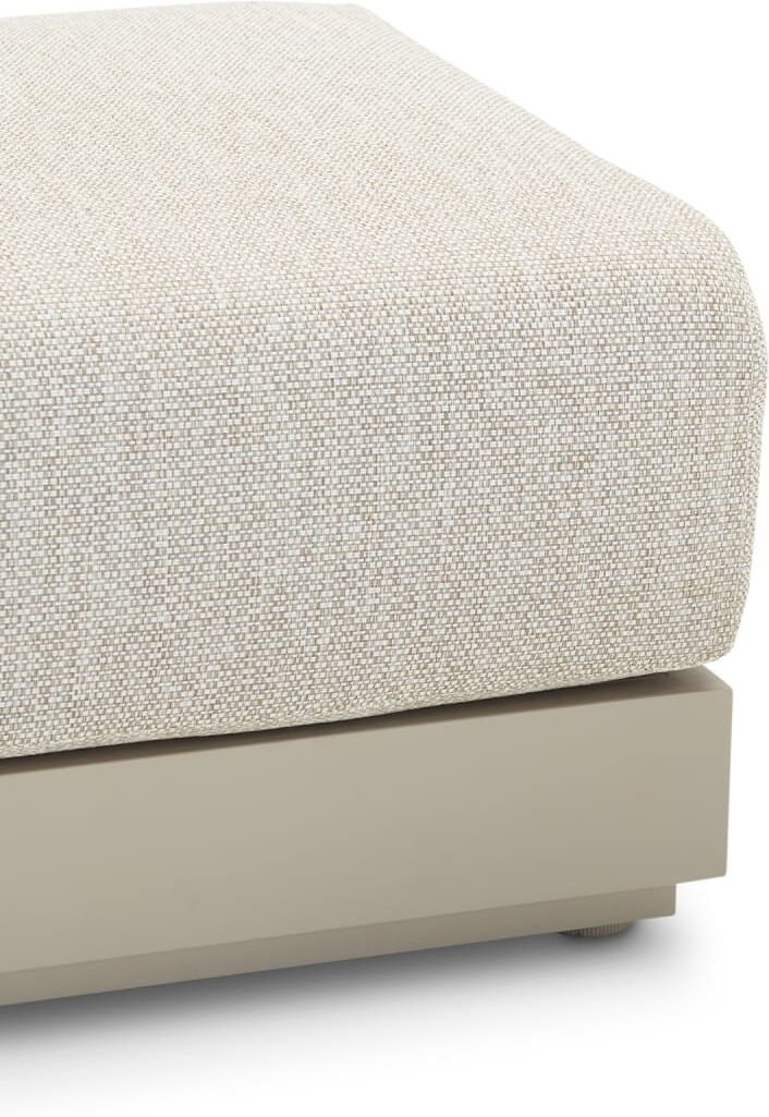 Defora Home Sillón con reposapiés aluminio beige