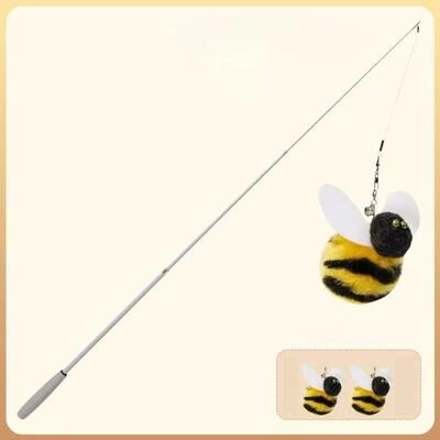 Uplift Essentials Telescopic Carbon Fiber Cat Wand Toy with 2 Bee Replacement