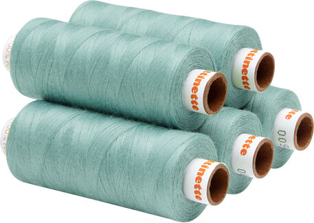 buttinette Universal-Nähgarn, Stärke: 100, 5er-Pack, mint