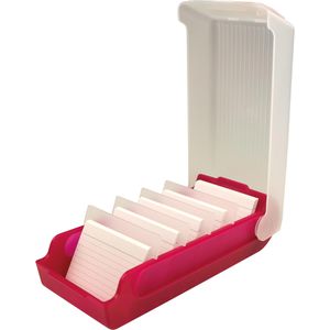 Helit Karteikasten H6901025, the beebox, A8, Kunststoff, himbeer, Lernkartei für 800 Karten