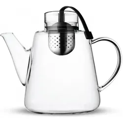 Vialli Design, Teekanne, Amo Kanne mit Edelstahl-Sieb, Schwarz, 1,5 l (1.50 l)