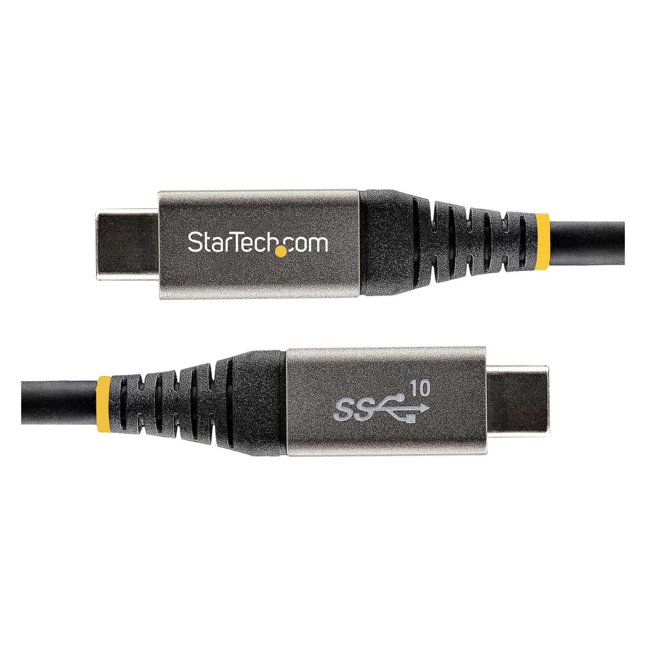 StarTech .com 3ft (1m) USB C Cable 10Gbps, USB-IF Certified USB-C Cable, USB 3.1/3.2 Gen 2 Type-C Cable, 100W (1 m, USB 3.2 Gen 2, 100 W) (USB31CCV1M)