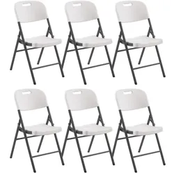 BIG Möbel GmbH 6er Set Clara | Klappstuhl | Weiß Partystuhl