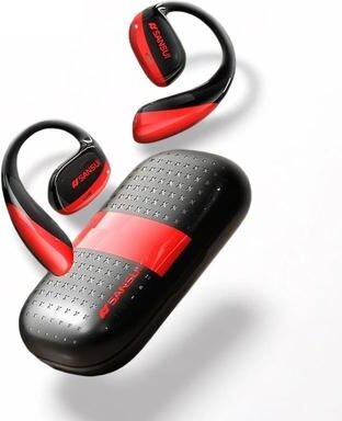 Uplifted Goods AirFlow Pro Open Ear Bluetooth Sports Earphones With Deep Bass And Spatial Sound black