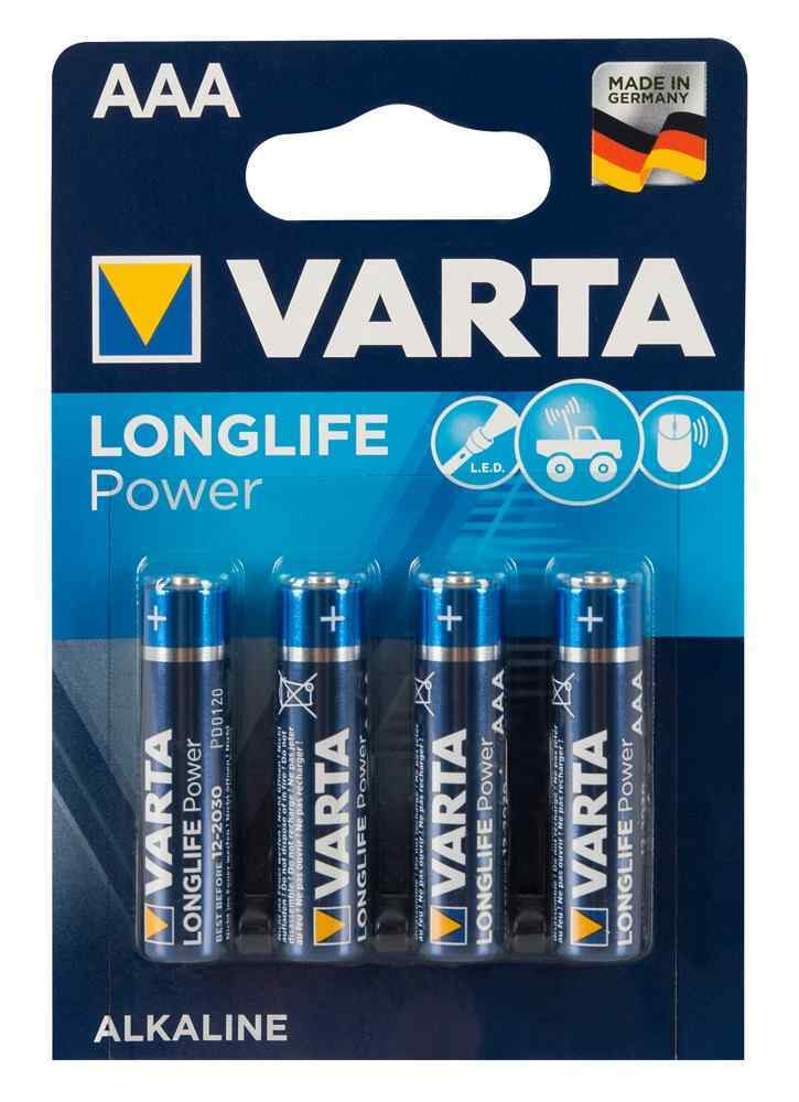 Varta 10x Longlife Power LR03/AAA Micro Alkaline-Mangan Batterijen 1,5 V